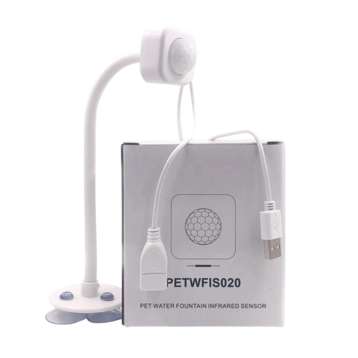 180° Infrared Motion Sensor with USB Connectors for Automatic Cat Water Dispenser Suction Cup Stand Motion Detector