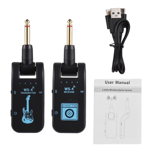2.4G bezdrôtový gitarový systém Vysielač a prijímač pre elektrickú gitaru a basgitaru Rýchly prenos zvuku Neutrálne farby Hudobné príslušenstvo