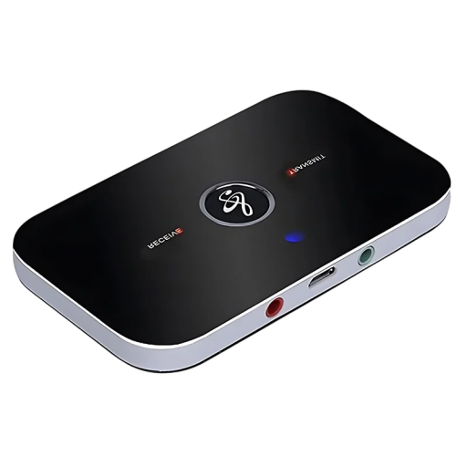 2 az 1-ben Bluetooth 5.3 audio adapter adó és vevő 3,5 mm-es AUX RCA vezeték nélküli adapter autós TV-hez PC fejhallgatóhoz beépített akkumulátor 600mAh USB