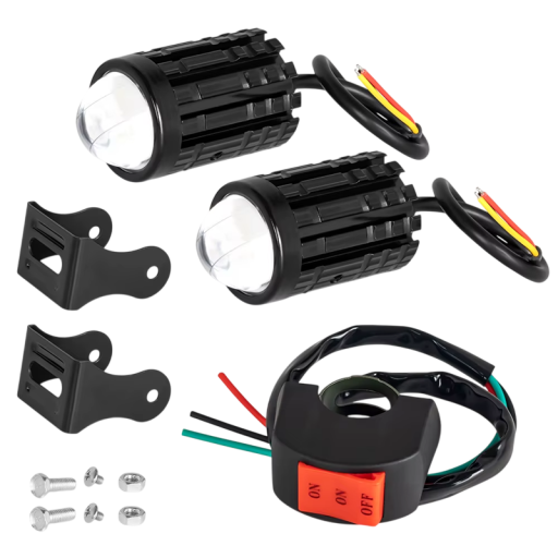 2 buc faruri LED pentru motocicletă 12V 3000 lm faruri auxiliare rezistente la apă IP67 cu comutator pentru condus nocturn pe șosea și în afara drumului