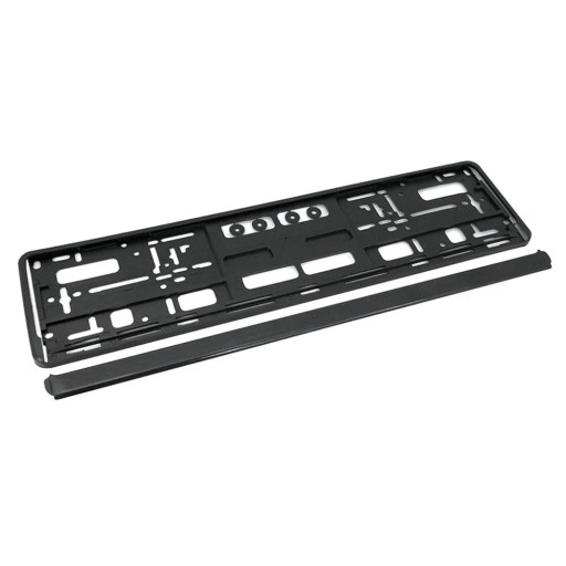 2 db fekete SPZ tartó 52,5x13,5 cm Standard EU rendszámtartó ABS műanyagból, korrózióvédő bevonattal, tartós autós kiegészítő