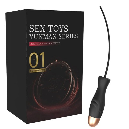 2-i-1 silikone dilatator og vibrator til mænd med tynd, fleksibel krop og vibrerende enhed, til dyb stimulation, Diskret emballage