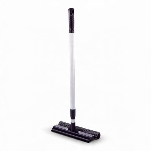2-in-1 Window Cleaning Brush with Sponge and Rubber Squeegee Telescopic Handle Window Squeegee Tiles and Floors