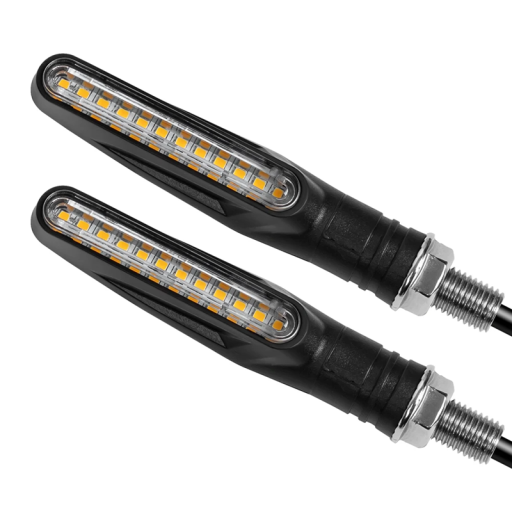 2 intermitentes LED para motocicleta, 12 LED, 12 V, 8,7 x 1,9 x 2,4 cm, universales, resistentes al agua, para motocicletas, scooters y vehículos todo