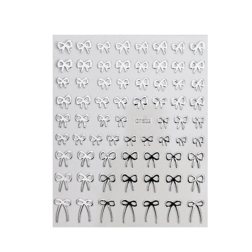 2 ks samolepky na nehty 3D mini mašle krajková stuha samolepicí nail art dekorace manikúra příslušenství Y2K styl univerzální použití