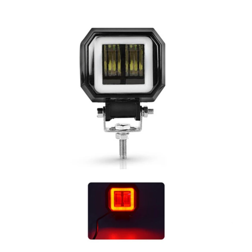 2 LED-Arbeitsscheinwerfer, quadratisch, 20 W, 16800 lm, IP68, mit PC-Linse, Halterung aus Aluminiumdruckguss und Edelstahl für Autos, Traktoren
