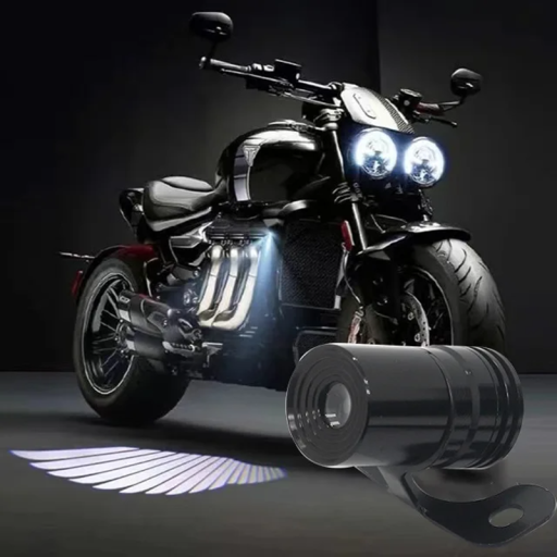 2 luces LED para proyector de motocicleta de 20 x 33 mm con diseño de alas de ángel, entrada 8-30 V, 3 W, IP67, luces de bienvenida