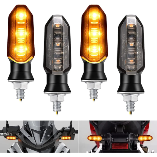 2 pcs 8mm LED Indicators for Motorcycles 12V IP67 Mini Turn Signals ABS and PC Housing Waterproof 7.8 x 2.2 cm