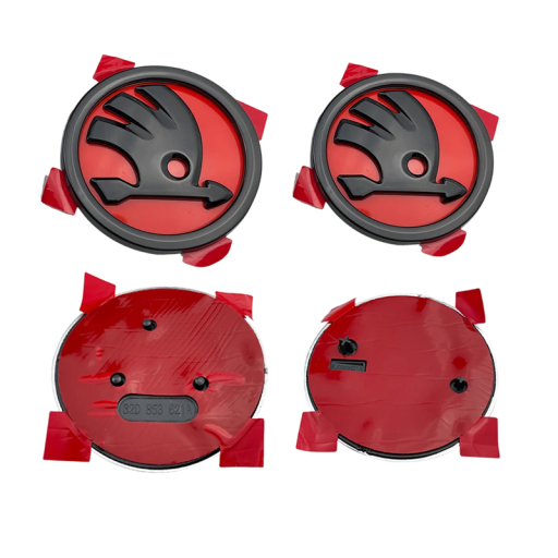 2 pcs 90mm autocollant emblème avant et arrière pour Škoda Octavia 2 3 A5 A7 Kodiaq Fabia Rapid 3 Karoq Superb VRS différentes couleurs