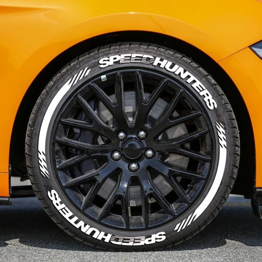2 pcs autocolantes para pneus SPEEDHUNTERS 37,67 x 2,54 cm + 2 pcs decorações para jantes 35,5 x 1,9 cm Autocolantes de PVC à prova de água para tuning de automóveis
