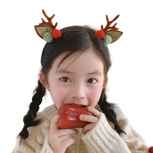 2 pcs Barrette pour enfants avec des bois de cerf et des oreilles Barrette de Noël Accessoires capillaires mignons Pompons rouges et verts