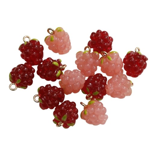 2 pcs Glass Raspberry Beads Handmade Jewellery Beads for Bracelets Necklaces and Pendants Decorative Bead for Creative Crafting