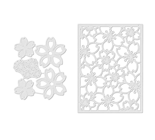 2 pcs Set of Steel Cutting Dies Floral Frame 8.1 x 6.9 cm and 8.5 x 11.5 cm Metal Cutting Dies for Scrapbooking Cards