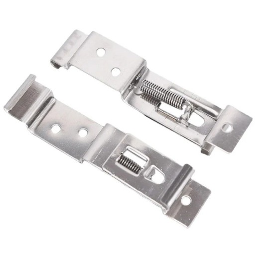 2 pcs suportes retangulares para matrícula em aço inoxidável com mecanismo de mola - Quadro universal para placa de matrícula para carro, reboque, barco 11x52 cm