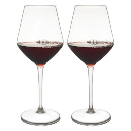 2 pcs Verre à vin en plastique 223 x 63 mm 450 ml Verre transparent élégant sur pied Verre à vin réutilisable et résistant