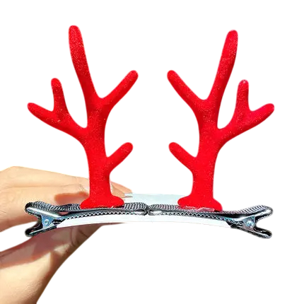 2 pinzas para el pelo para niños, con forma de astas de reno, adornos navideños para el pelo, bonitas pinzas de invierno, accesorios navideños para el pelo, adornos originales para el pelo.