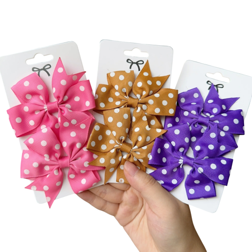 2 pz Fermagli per capelli Fiocco con pois Vari colori Fermagli carini per bambini Accessori colorati per capelli Fermagli alla moda per ragazze Acconciature trendy