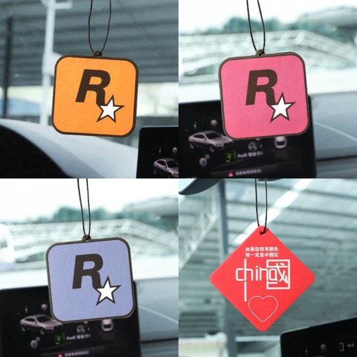 2 Rockstar-ripustettavan autonraikastimen setti, sisätuoksu, aromaattiset tabletit, eteerinen öljy, koristelu