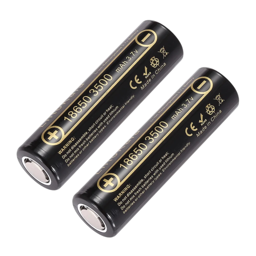 2 st 3,7V 3500mAh litiumjonbatterier, uppladdningsbara, 10A, hög ström för vaping, blinkande ljus, litiumceller, 18650, 65,5x18,5mm
