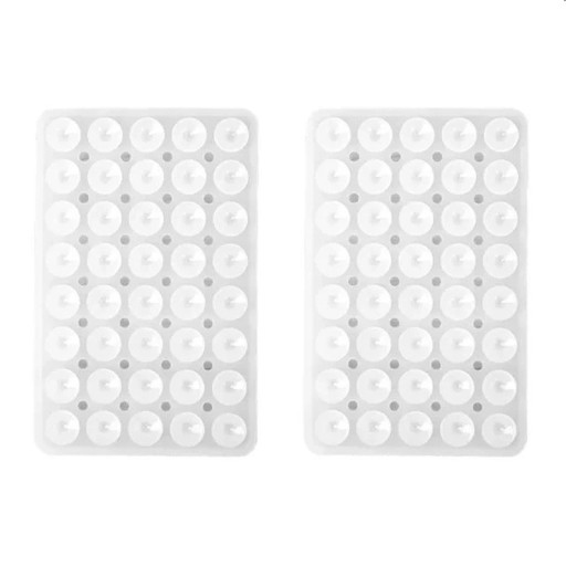 2 stk. dobbeltsidede silikone sugekopper 10,1 x 6,5 cm mobiltelefonholder gummi sugekopper til spejlglas plast badeværelse køkken husholdning
