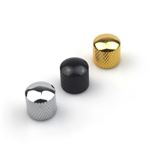 2 stk Metalknapper 6 mm til volumenkontrol Kuppelform Reservekontroller til elektrisk guitar og basguitar Blank overflade
