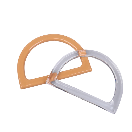 2 stuks D-vorm handgrepen voor tassen Vervangende decoratieve handvatten voor handtassen Gehaakte tassen Productie en reparatie van handtassen ABS 11,8x8,3 cm