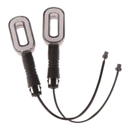 2 stuks LED knipperlichten voor elektrische step en elektrische fiets 36 V tot 72 V Richtingaanwijzers in O-vorm 62 x 36 mm Heldere behuizing Kabel 19