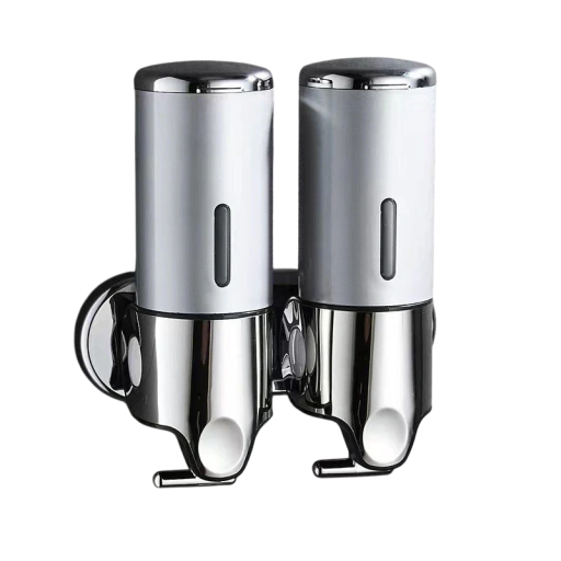 2 stuks wandgemonteerde zeep- en shampoodispenser 500 ml voor de badkamer Waterdichte vloeistofpomp Schroeven en sleutels inbegrepen Vochtbestendig
