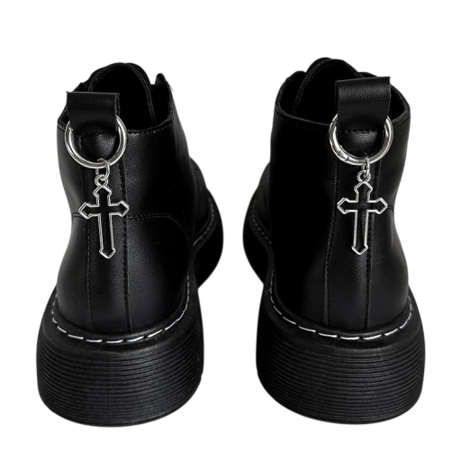 2 szt. zawieszka na buty krzyżyk 38×22 mm metal srebrny kolor dekoracja na buty sznurowane i botki stylowy dodatek