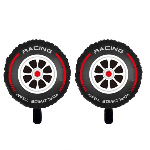 2 uds Globos de foil 45,7 cm Neumático deportivo Rueda de coche Decoración de fiesta para cumpleaños infantiles Fiesta de coche de carreras