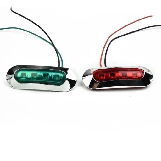 2 unidades de luces de navegación LED rojas y verdes para barcos 12–24V resistentes al agua ABS+PMMA luces laterales de señalización para yates, veleros y barcos marítimos