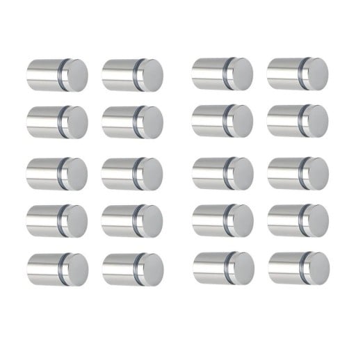 20 darab 12x30 mm-es távtartó csavar készlet rozsdamentes acél ezüst szerelési tartók üveg, táblák és panelek rögzítéséhez