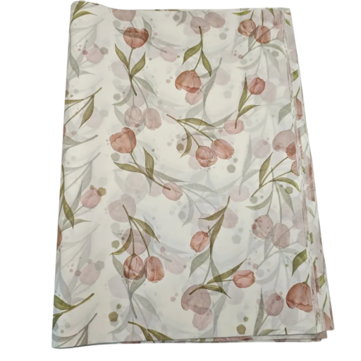 20 listů hedvábného balicího papíru 50 x 35 cm Elegantní tulipánový květinový vzor se zelenými listy Dárkové balení výplň a dekorace krabic