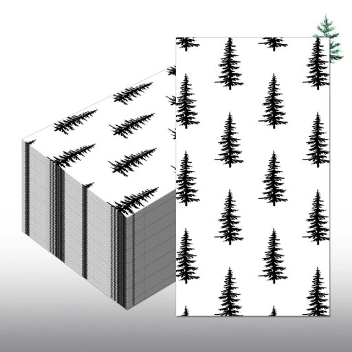 20 Pack Paper Napkins 40 x 33 cm Christmas Napkins Minimalist Trees on White Background Modern Christmas Napkins Table Decoration