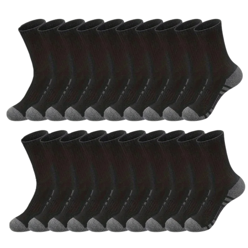 20 paires de chaussettes de sport unisexes EUR 38-47 en coton respirantes antidérapantes pour la course, la randonnée, le fitness et les activités de plein air