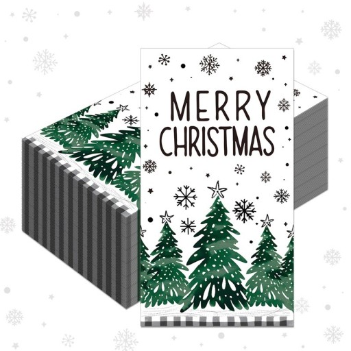 20 pcs Guardanapos de Papel 40 x 33 cm Guardanapos de Natal Floresta de Inverno Merry Christmas Motivo de árvores de Natal Guardanapos decorativos