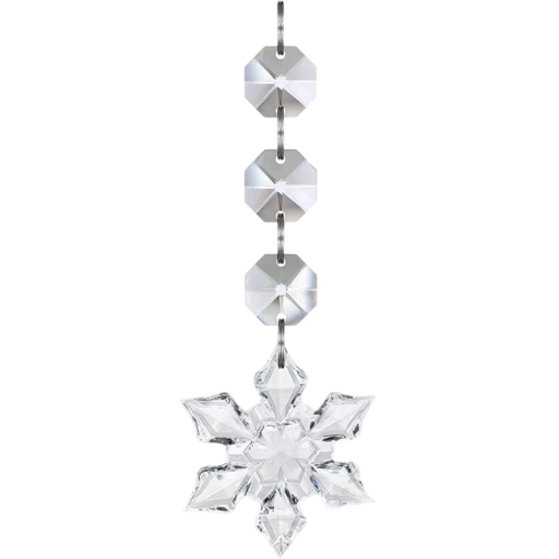 20 pièces de flocons de neige en cristal Décorations de Noël suspendues pour arbre Décorations transparentes en forme de flocons pour décoration hivernale
