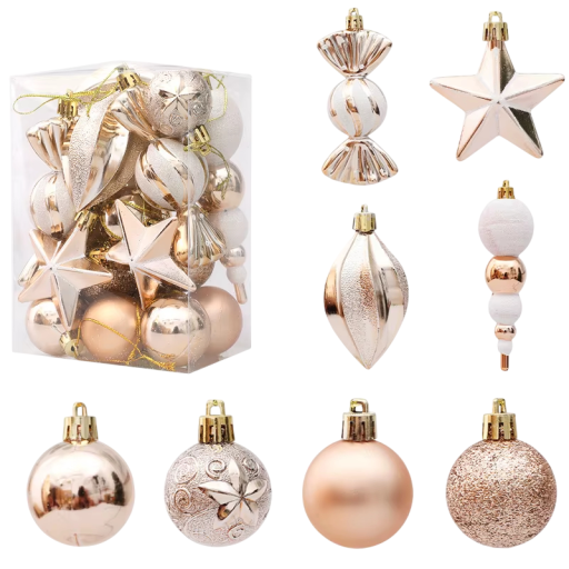 20 stuks Kerstversieringen hangdecoraties Verschillende vormen ballen icicles ster Kerstdecoratie voor huis op boom en interieur