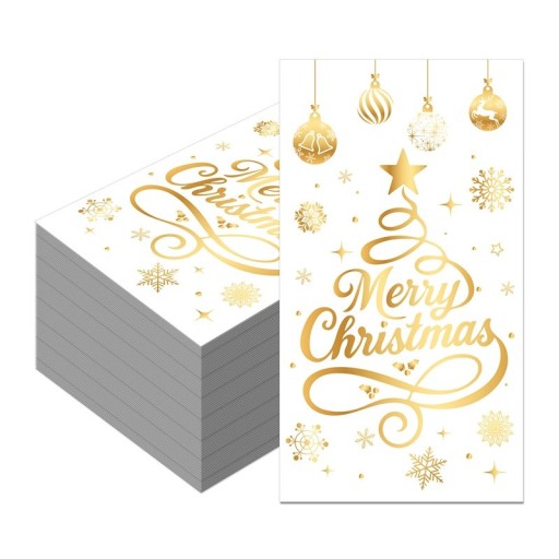 20 sztuk Serwetek papierowych 40 x 33 cm Serwetki świąteczne Merry Christmas Dekoracyjne serwetki na świąteczne stołowanie, przyjęcia