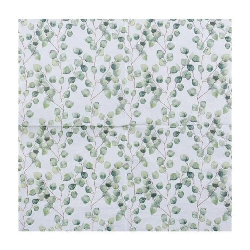 20 unidades Guardanapos de papel com motivo de pequenas folhas verdes 33 x 33 cm 2 camadas Guardanapos decorativos para mesa Tinta natural à base