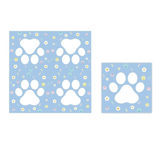 20 unidades Servilletas de papel 33 × 33 cm Servilletas azules con huella blanca Servilletas desechables con motivo animal para fiesta infantil