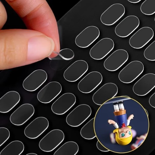 200 unidades de Tiras Antideslizantes de Doble Cara, Cintas Adhesivas Creativas para Manualidades, Transparentes, Uso Universal