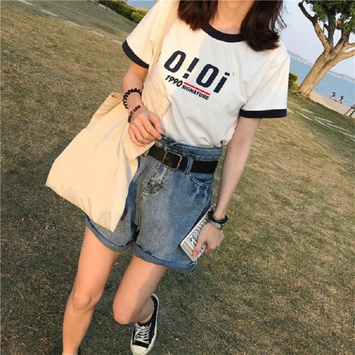 T-shirt dam med tryck A1228