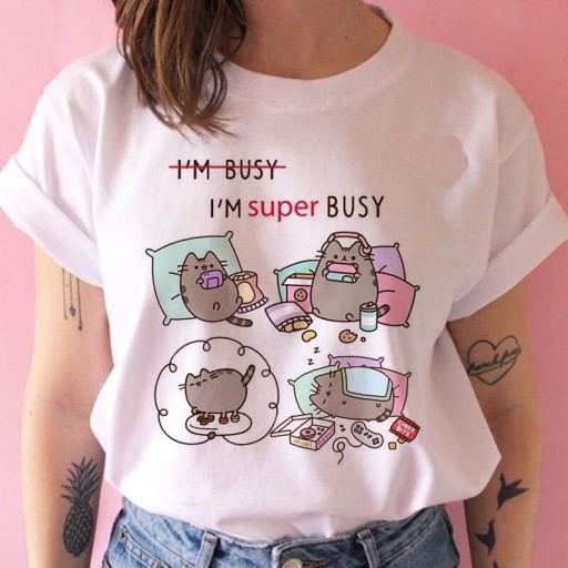 T-shirt dam med tryck A218
