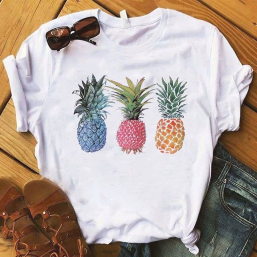 Dam T-shirt med frukttryck