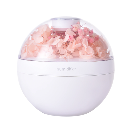 220ml luftfugter med kunstige blomster USB 11 x 11 cm natlys aromaterapidiffuser til soveværelse, indretning