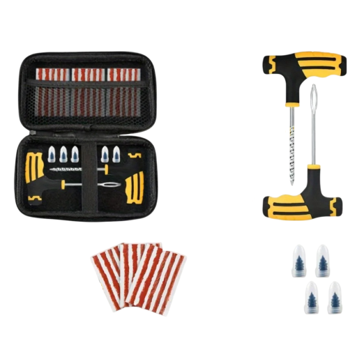 23 Piece Tubeless Tyre Repair Kit Auto Motorcycle Truck Professional Puncture Tools Portable Rubber Strips