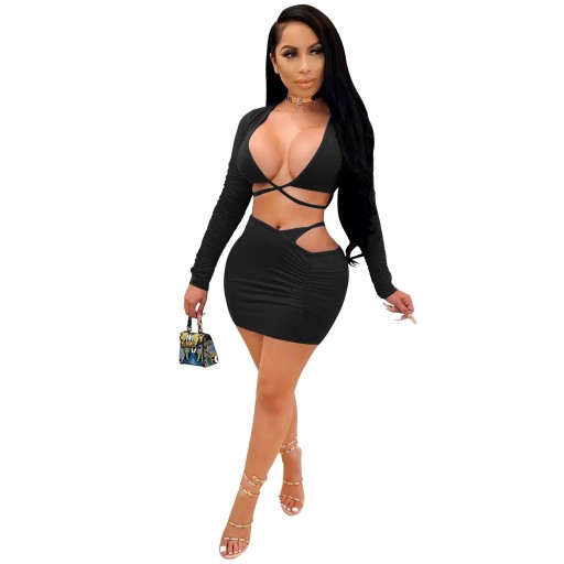 Crop top och kjol för kvinnor B1047