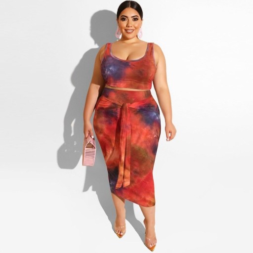 Crop top och kjol för kvinnor B1057