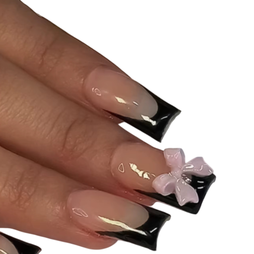 24 ks Francúzske umelé nechty Štvorcový tvar DIY Manikúra pre ženy a dievčatá Dlhodobé elegantné nechty s lepidlom a pilníkom